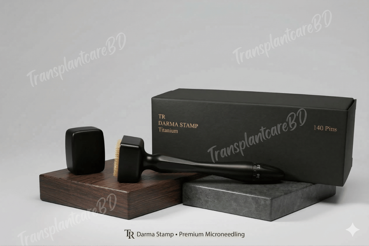 TR Adjustable Titanium Derma Stamp (140 Pins) | Professional Microneedling for Hair & Beard Growth