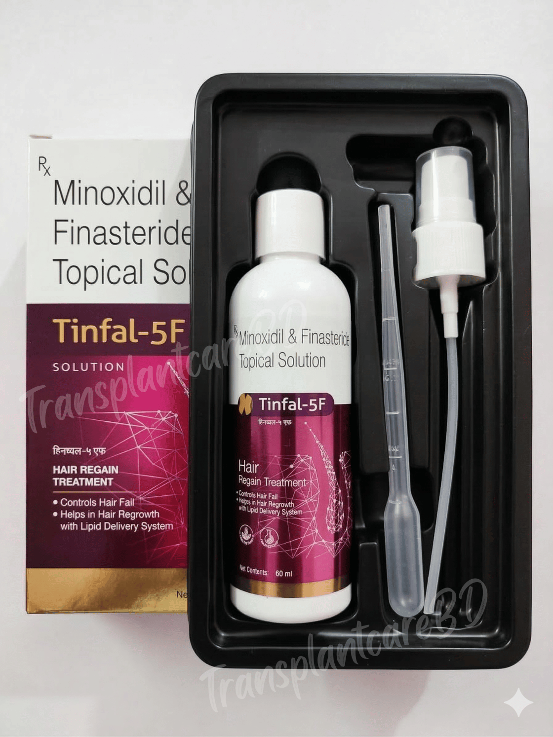Tinfal-5F Minoxidil & Finasteride Topical Solution (60ml) | Regrow Hair Fast